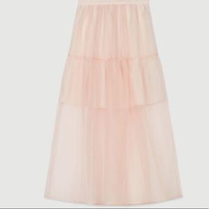 Maje Joseal Long Organza style Midi Skirt